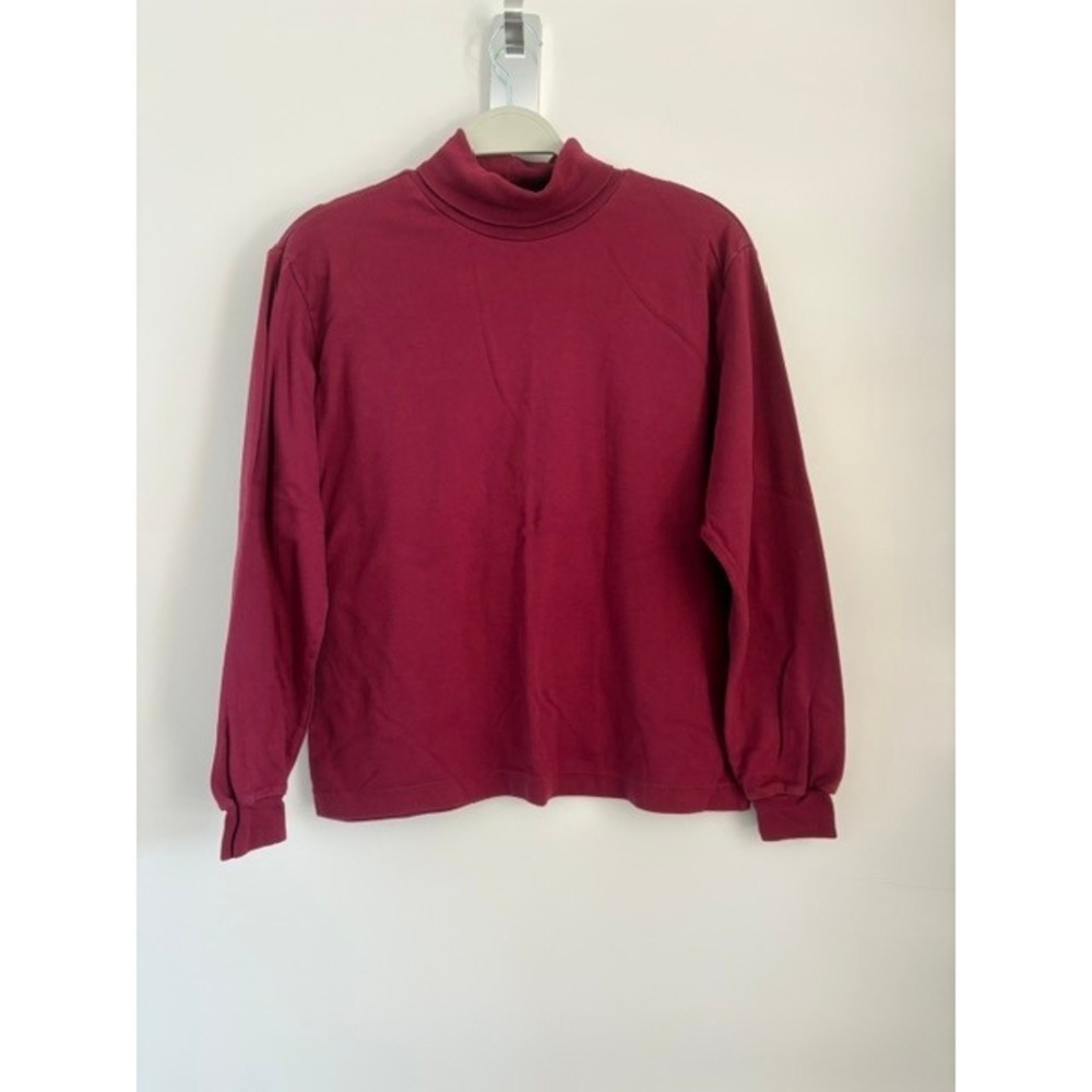 Vintage Simply Ellemenno Size Large Maroon Turtleneck Pullover Long Sleeve